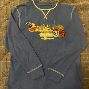 Disney Parks Blue Shirt with Castle Logo